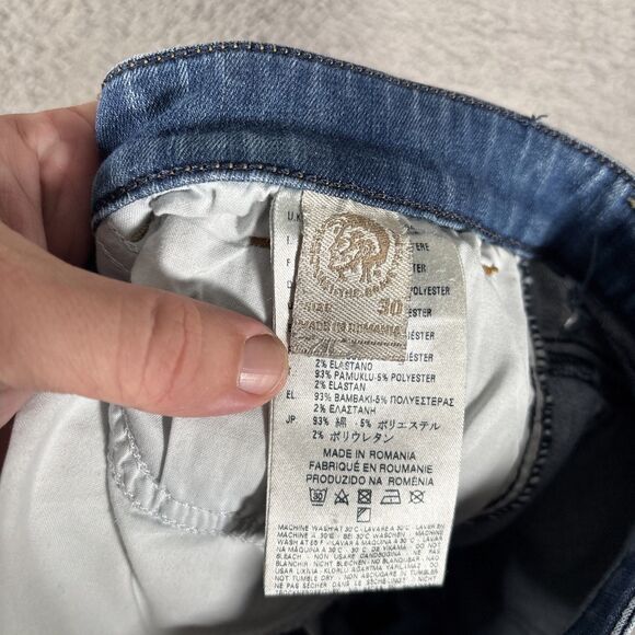 Diesel Skinzee Jeans Women’s Size 30x30 Medium Wash Distressed Super Slim Skinny - Picture 10 of 15